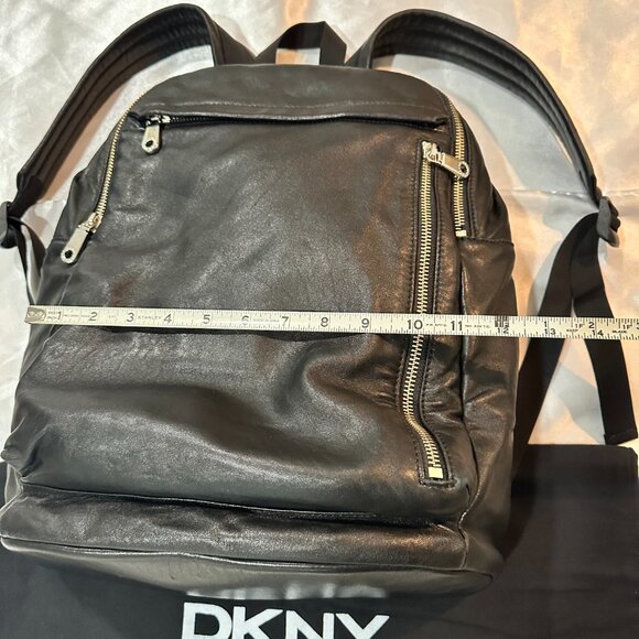 DKNY Black Sleek Soft Nappa Leather Backpack For Men or Women main image 6
